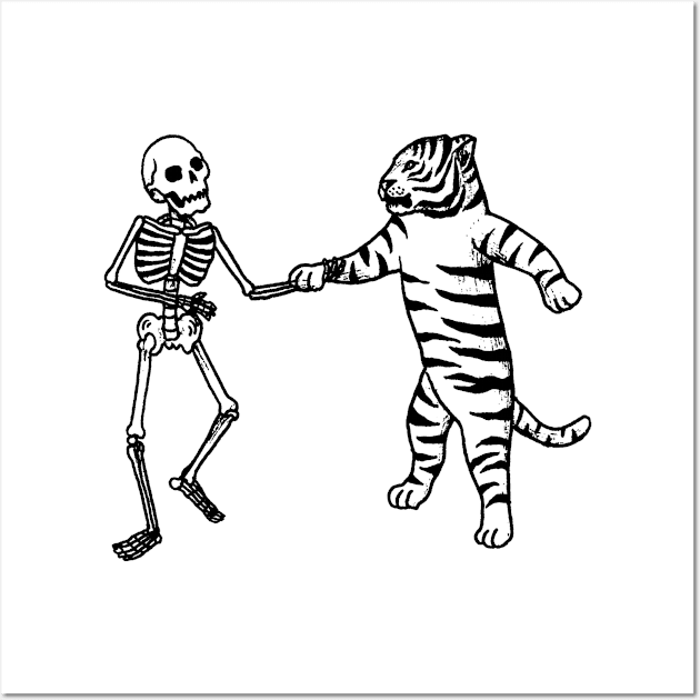 Skeleton Tiger dance Wall Art by RicardoCarn